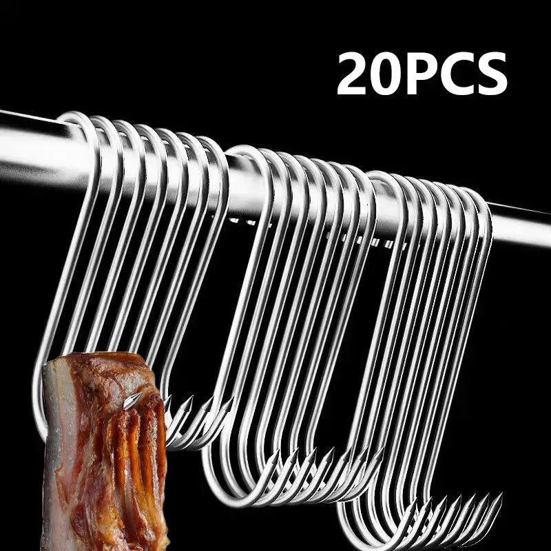 Stainless Steel S-hook With Pointed Tip Meat Hanger Hook Baking Tools for Butcher Shop Kitchen Hooks Home Storage Organization from PriceLows™