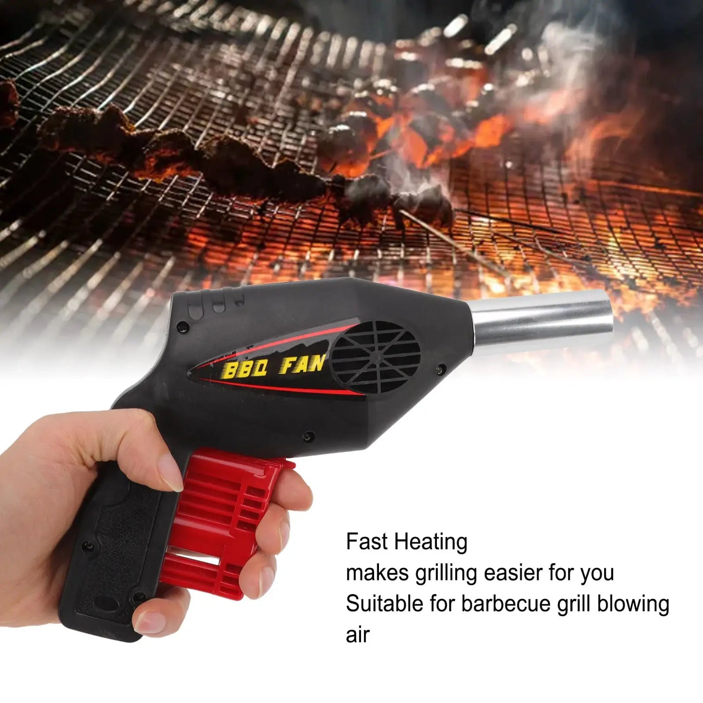 BBQ Air Blower Ventilator | Portable Handheld Fan | Camping Tool | 2 Piece Kit
