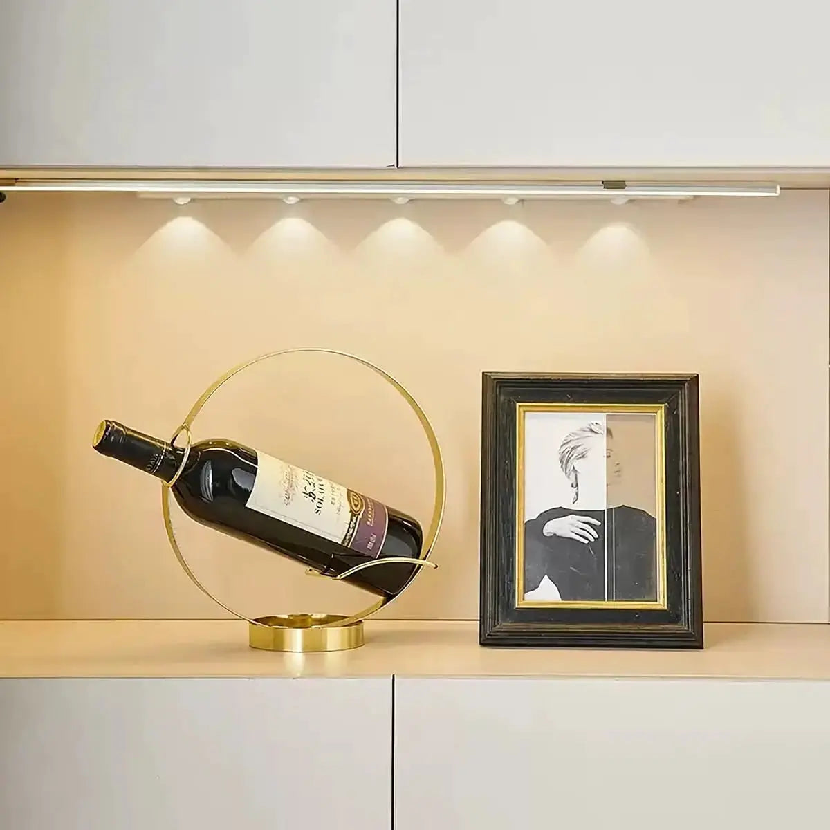 Gold Wine Bottle Holder Single Display Stand Freestanding Wine Rack Kitchen Table Decor Artistic Home Crafts Coffee Bar Barware Wine Lover Gift from PriceLows™
