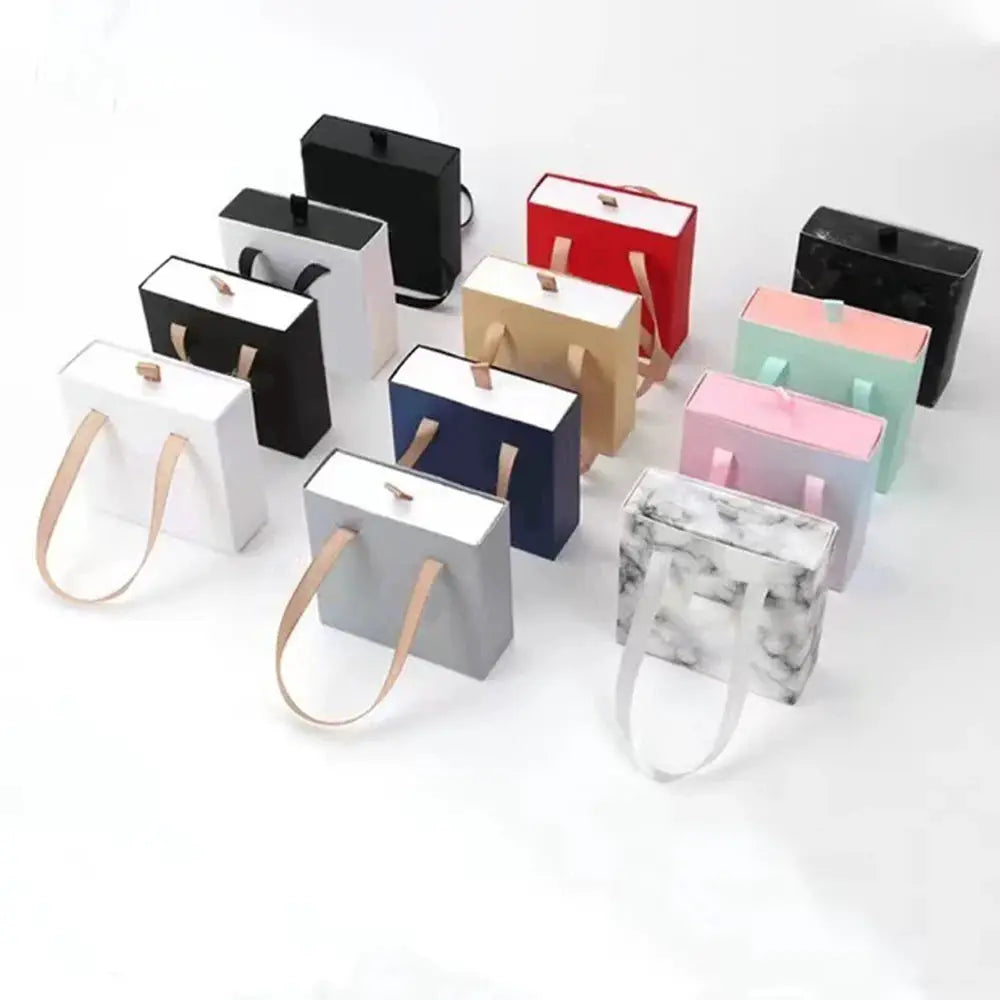 Paper Pull-Out Drawer Jewelry Box Handheld Jewelry Packaging Box Wearing Armor Ring Earring Necklace Storage Gift Box from PriceLows™