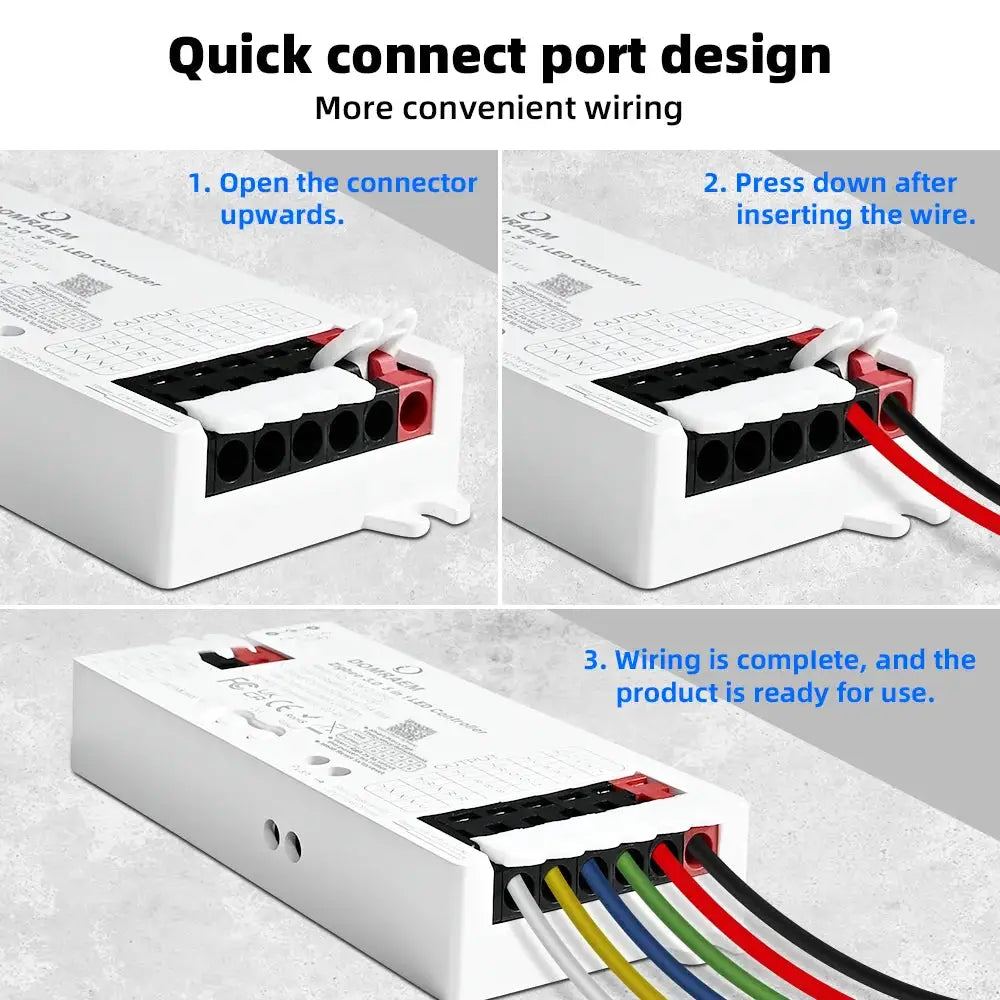 DOMRAEM Zigbee 3.0 5 in 1 LED Strip Controller DIMMER CCT RGB RGBW RGBCCT Compatible with HU*E SmartThings APP Voice 20A Max from PriceLows™