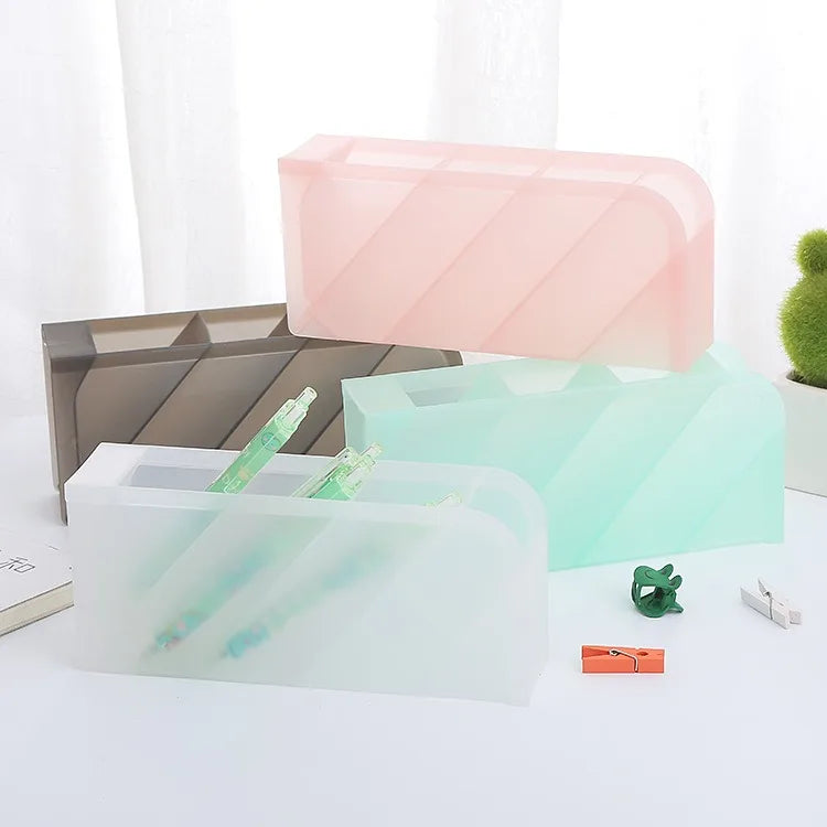 Desk Pen Organizer | Plastic Matte Finish | Square Shape | ZBT02