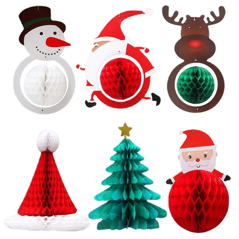 Christmas Tree Ornaments | Assorted Figures | PVC Material | 10 Pack