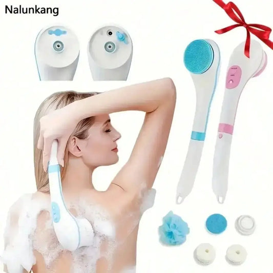 Electric Shower Brush | Soft-Bristled | Five Head Attachments | Back Cleaning