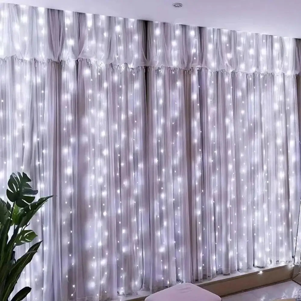 USB Plug 8 Modes LED Wedding Garland Curtain Fairy Light Curtain Lights for Home Valentine's Day Ramadan EID Mubarak Decoration from PriceLows™