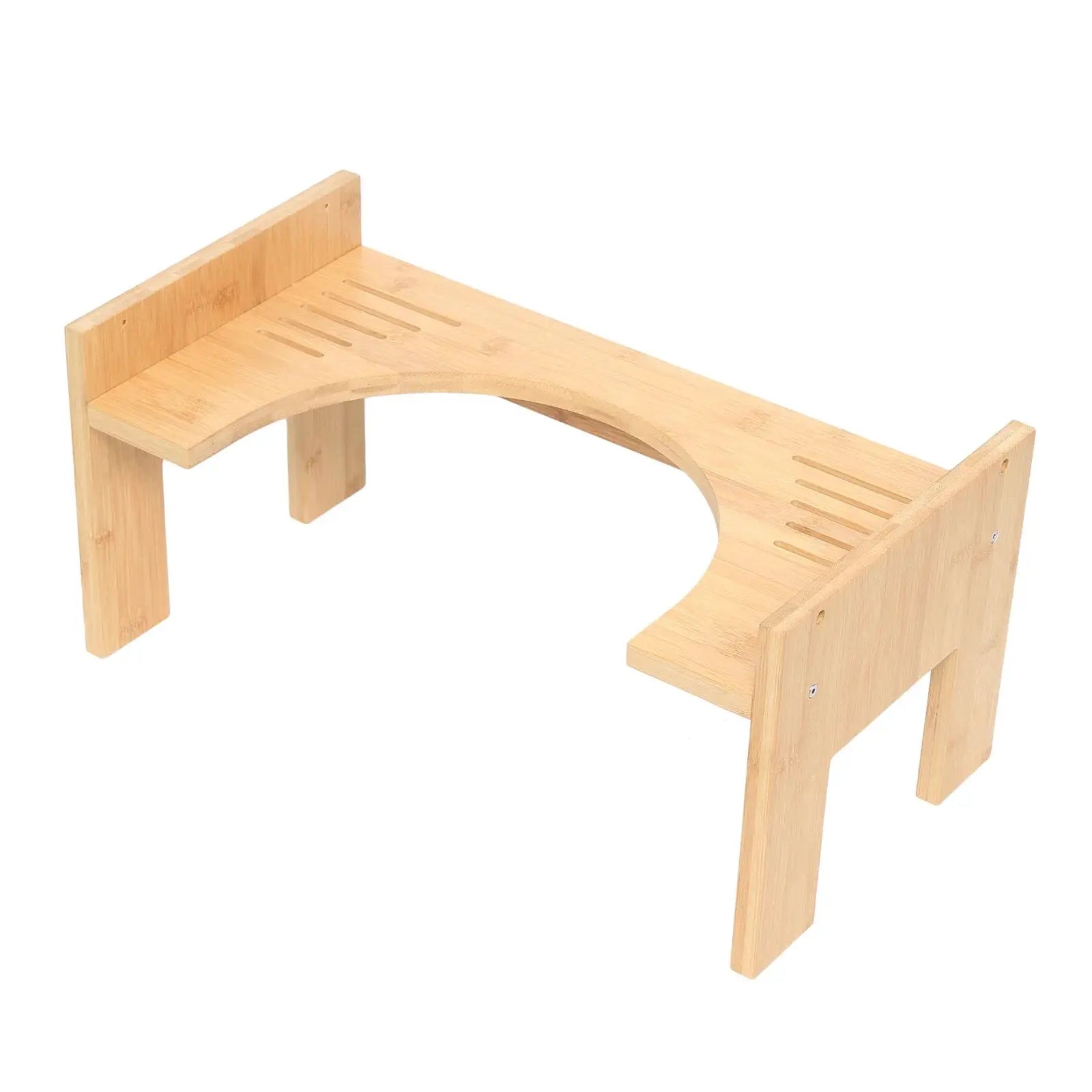 Adjustable Toilet Squatty Step Stool Bamboo Wood Bathroom Potty Aid Piles Relief 7-9 Inches from PriceLows™