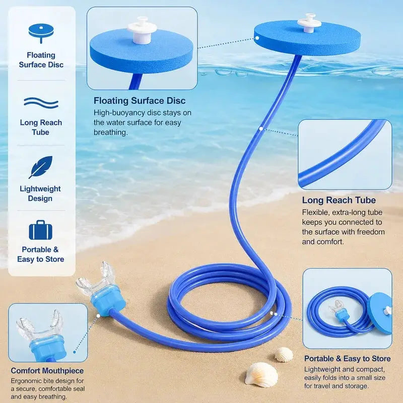 Full Dry Diving Breathing Tube 1m 2m 4m Long Swimming Respirator Adult Men Women Snorkel Training Scuba Equipment Snorkel from PriceLows™