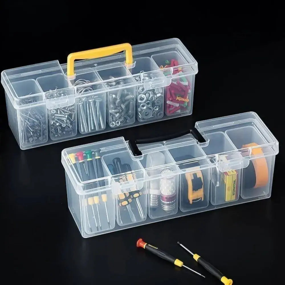7pcs Multi-Compartment Tool Parts Storage Box Set Wear Resistant 6 Small Boxes 1 Large Box Transparent Portable Tool Organizer from PriceLows™
