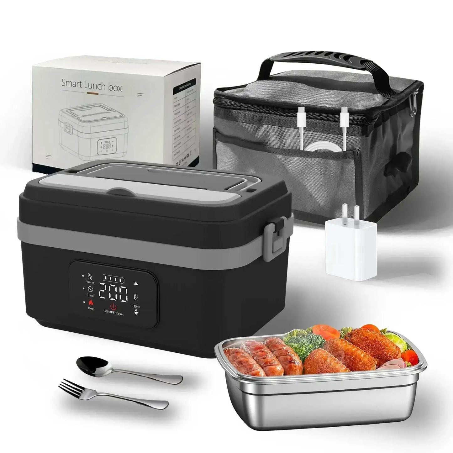 Portable Cordless Electric Lunch Boxes Automatic Self-Heating Food Warmer for Office School from PriceLows™