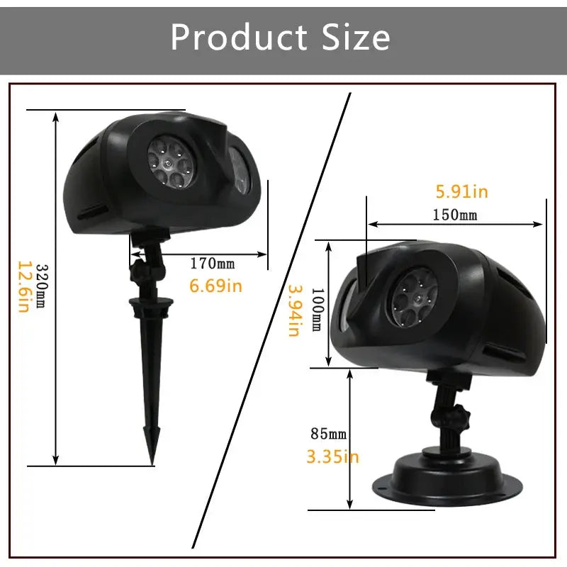 LED Snowflake Projector Light | 360 Beam Angle | Outdoor Waterproof