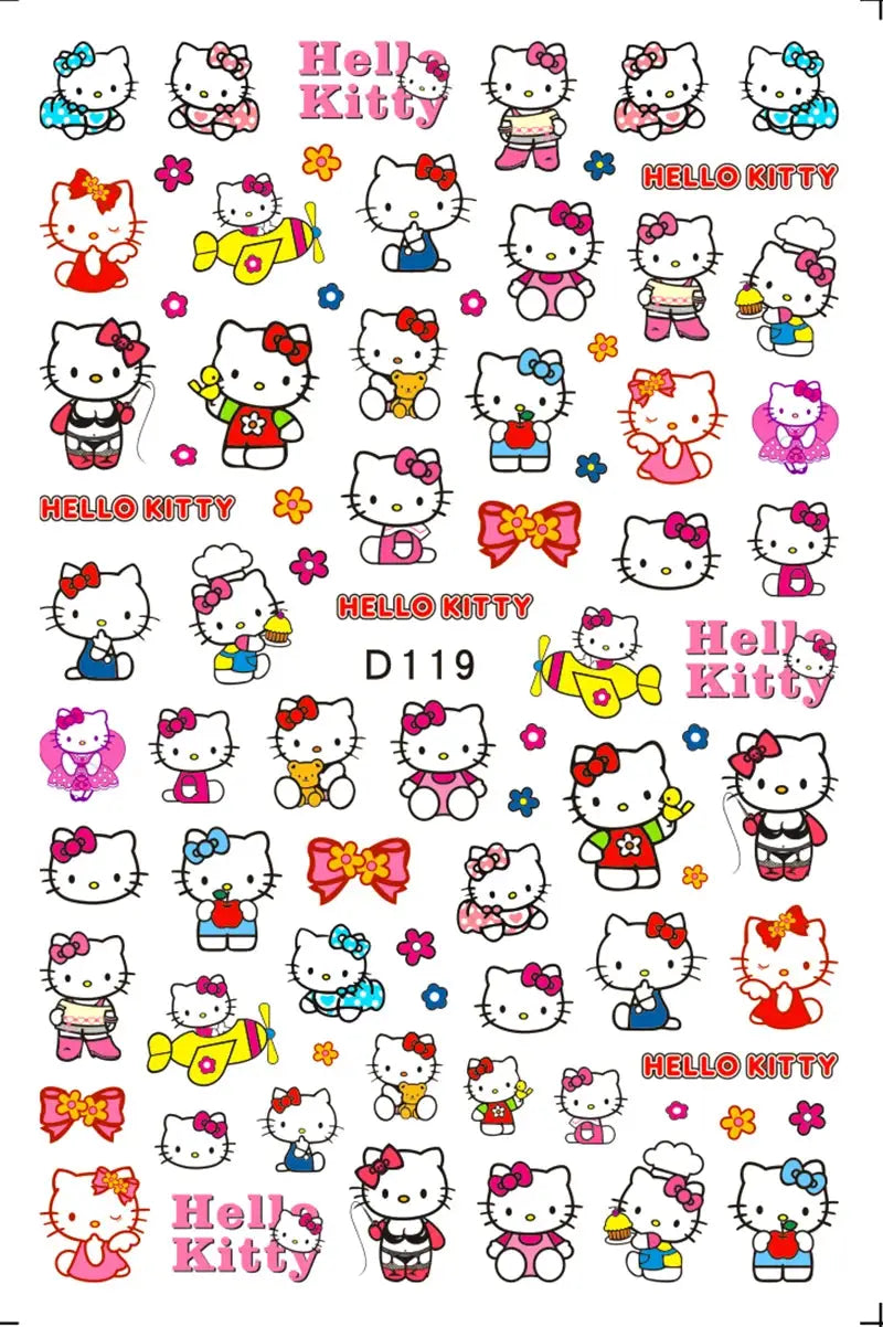 1PCS Cartoon Kawaii Pokémon Nail Stickers 3D Sanrio Hello Kitty Stickers For Nails Nails Accesories Anime Kuromi Nail Supplies from PriceLows™