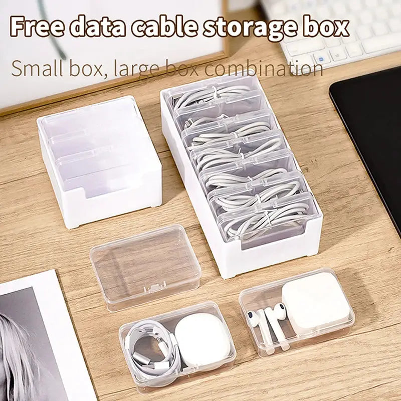 1Set Data Cable Storage Box Cable Organizer Bag With Power Charging Cable Management And Desktop Cable Management Organization from PriceLows™