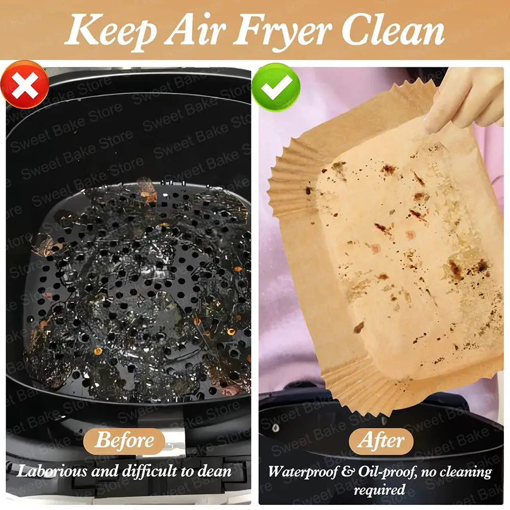 Air Fryer Parchment Liners | 22x14 cm | Ninja DZ201 DZ401 FG551 | Disposable
