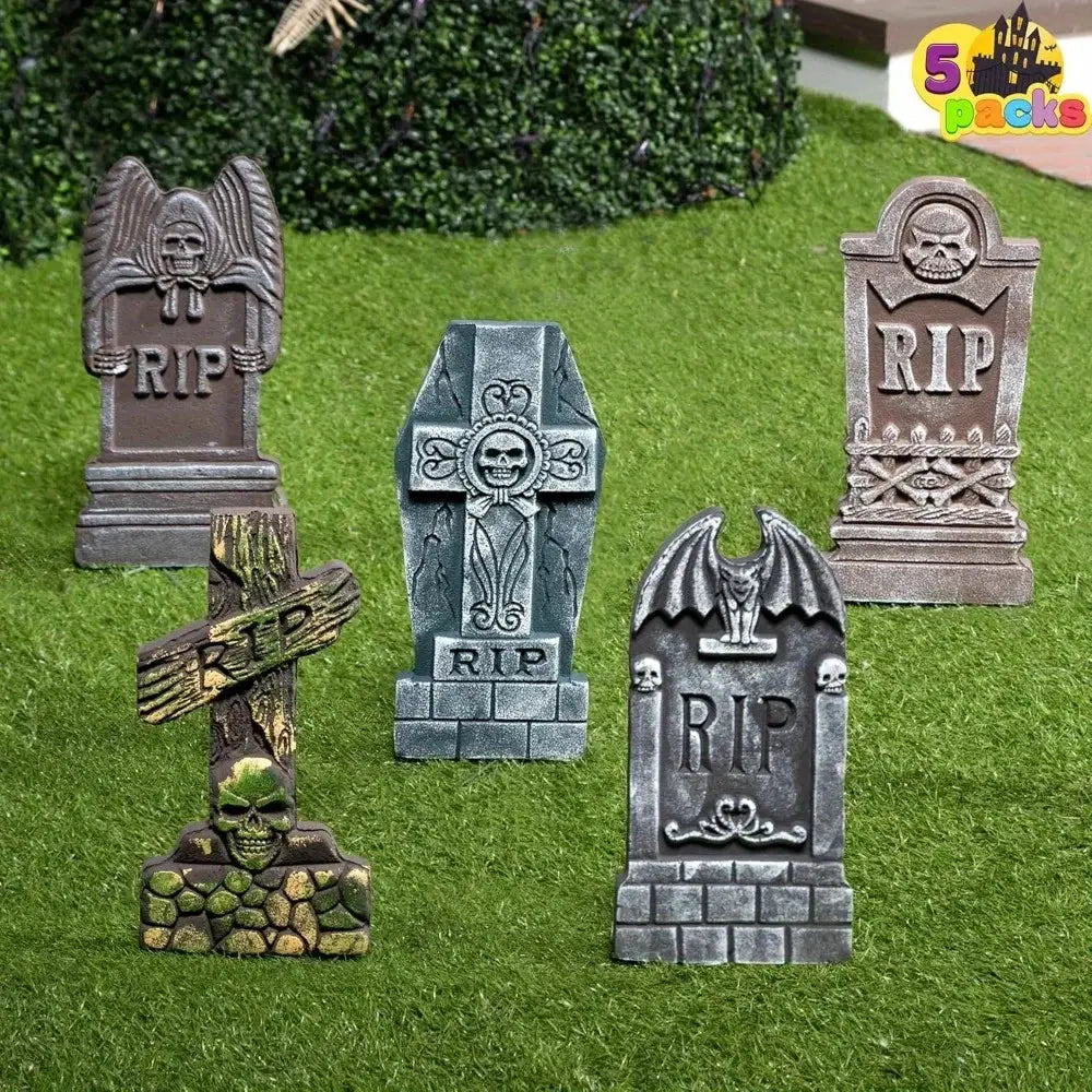 Halloween Tombstones | 17 Inch Tall | Foam Material | Set Of 5