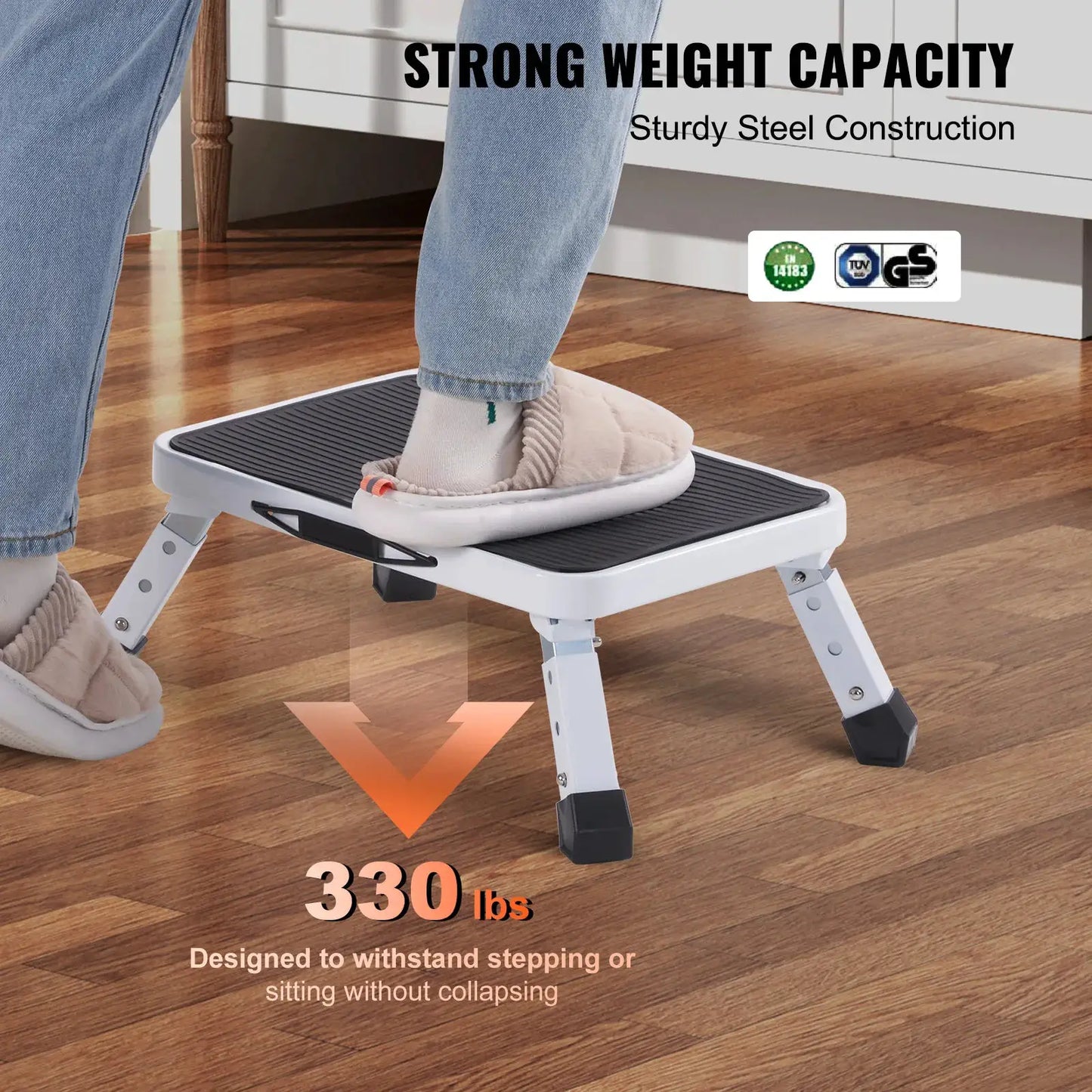 VEVOR Step Stool 1 Step 330lbs Capacity Adjustable Height Toddlers Adults Non Slip Sturdy For Office RVs Pets Bathrooms Bedrooms from PriceLows™