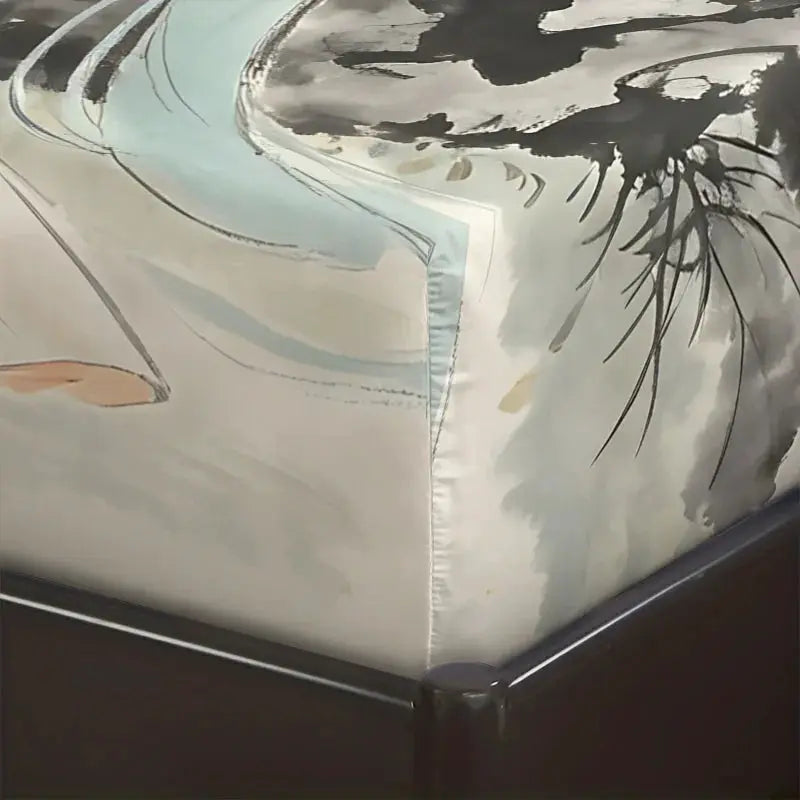 3Pcs Hatsune Miku Hanfu Style Fitted Sheet Set Ink Wash Anime Bed Cover with Pillowcases Deep Pocket Teens Fans Room Decor Gift from PriceLows™