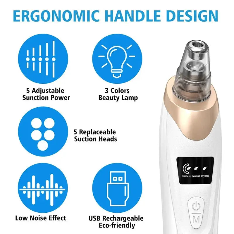 Electric Blackhead Remover Vacuum Acne Cleaner Black Dots Removal Facial Deep Cleansing Pore Cleaner Machine Skin Care Tools from PriceLows™