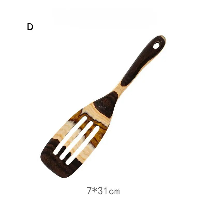 Wooden Kitchen Utensils Set | Heat Resistant | Gradient Color | 6 Piece
