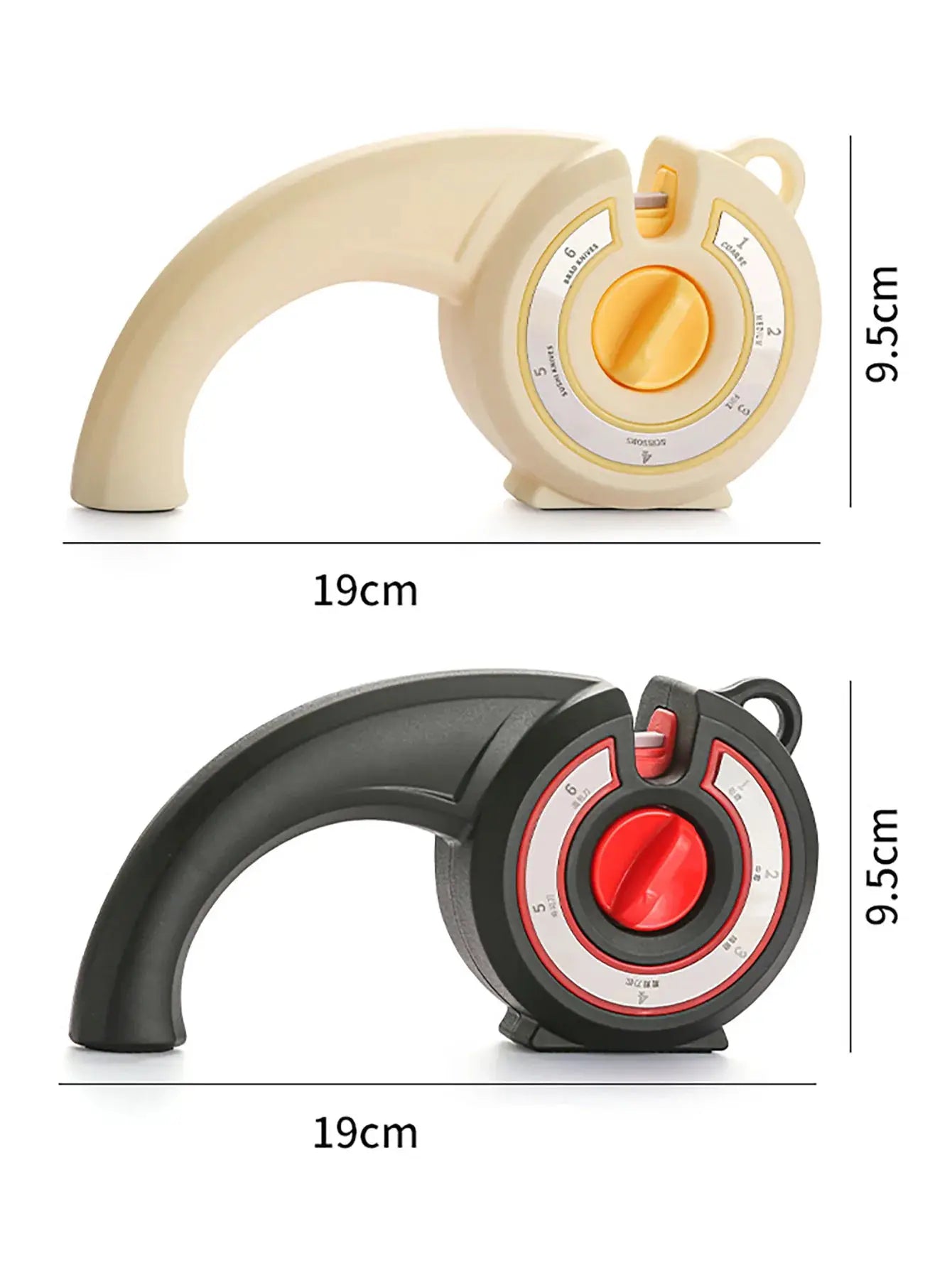 Knife Sharpener | 6 In 1 | Rotary Knob | Kitchen Knives Scissors Bread Knives