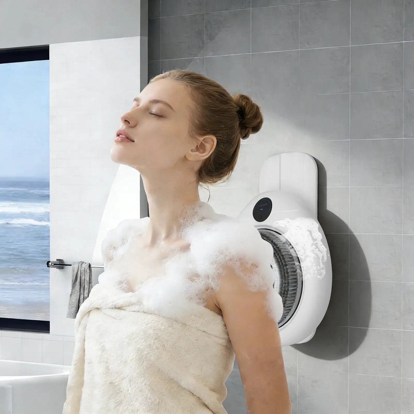 Electric Exfoliating Shower Brush | IPX5 Waterproof | 140 Min Runtime