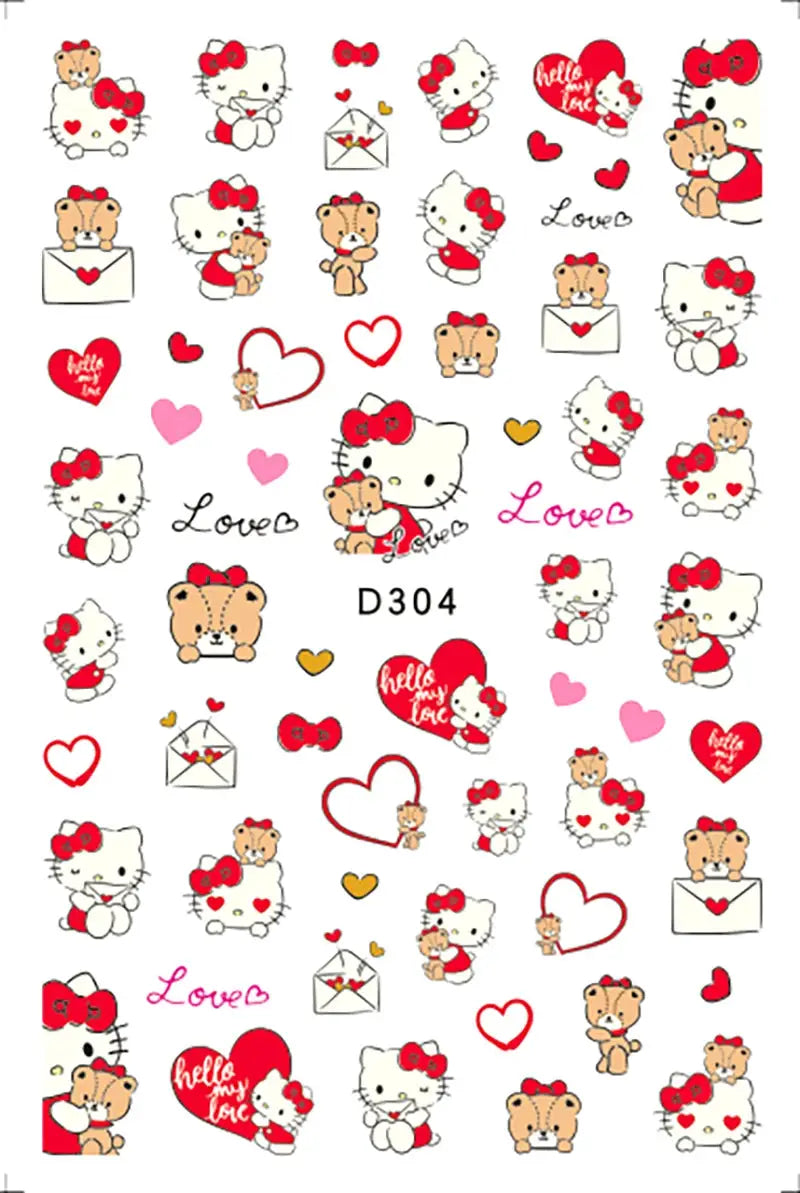 1PCS Cartoon Kawaii Pokémon Nail Stickers 3D Sanrio Hello Kitty Stickers For Nails Nails Accesories Anime Kuromi Nail Supplies from PriceLows™