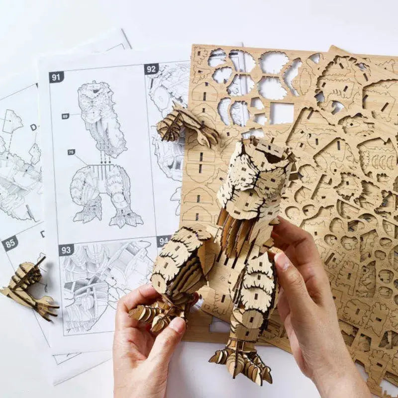 OUZEY 3D Wooden Puzzle King of Monsters, DIY Wooden Blocks Assembly Kit for Adult Collectors, Creative Desktop Decoration Gift from PriceLows™