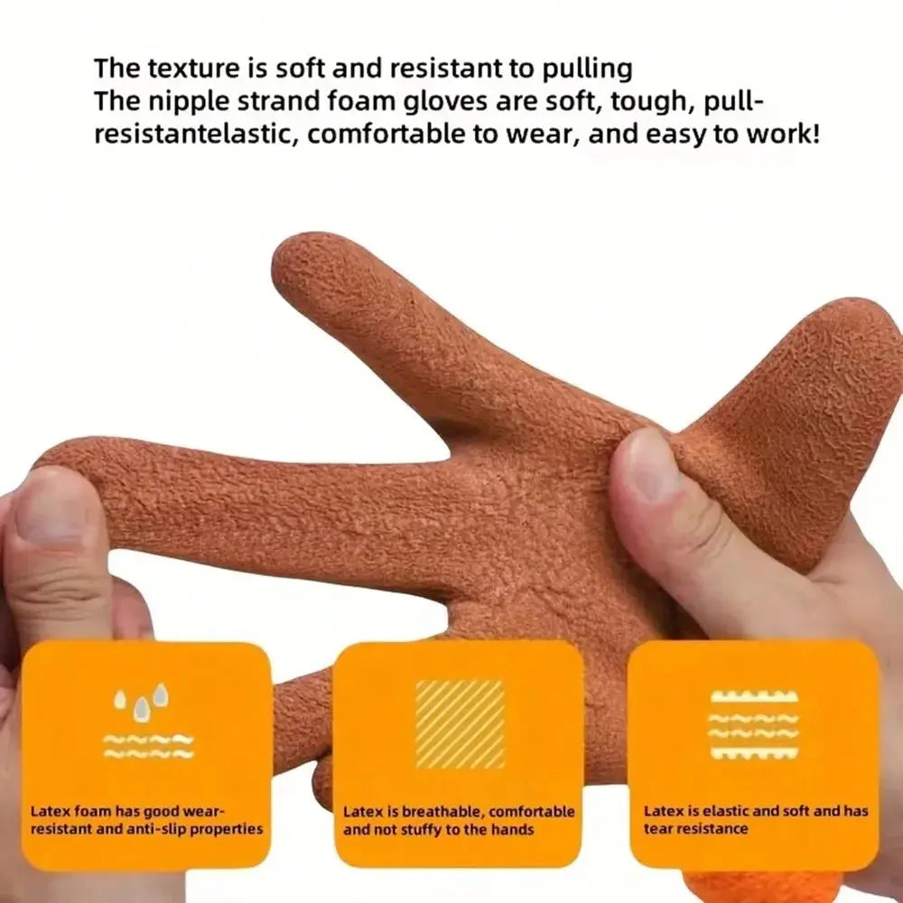 3 Pairs Bulk Pack, Great Value Orange Work Gloves. These Gloves Are Sturdy, Durable, Cold-Proof, And Cut-Resistant, Perfect For Gardening Tasks Such As Weeding, Outdoor Work, Composting, Pruning, And Rakeing. Available In Lar from PriceLows™
