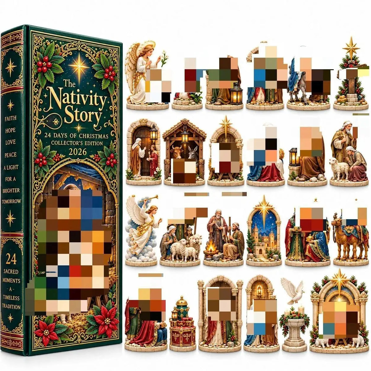 2026 Advent Calendar Snowman Set | 24 Pack Acrylic Ornaments | Seasonal Decor