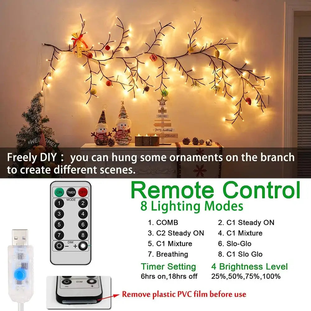 LED Tree Branch Lamp | 96 LEDs | 8 Lighting Modes | Dimmable