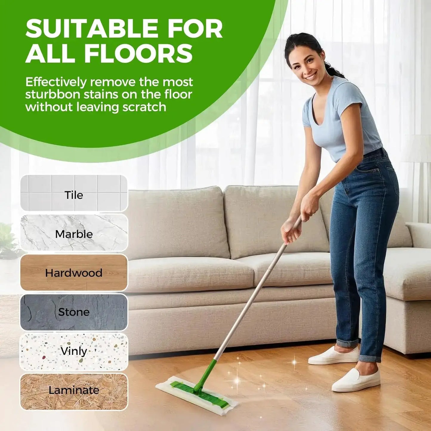 Disposable Dry Sweeping Cloth Pads Compatible with Swiffer Sweeper Household Floor Car Dust Removal Paper Electrostatic Mop Pads from PriceLows™