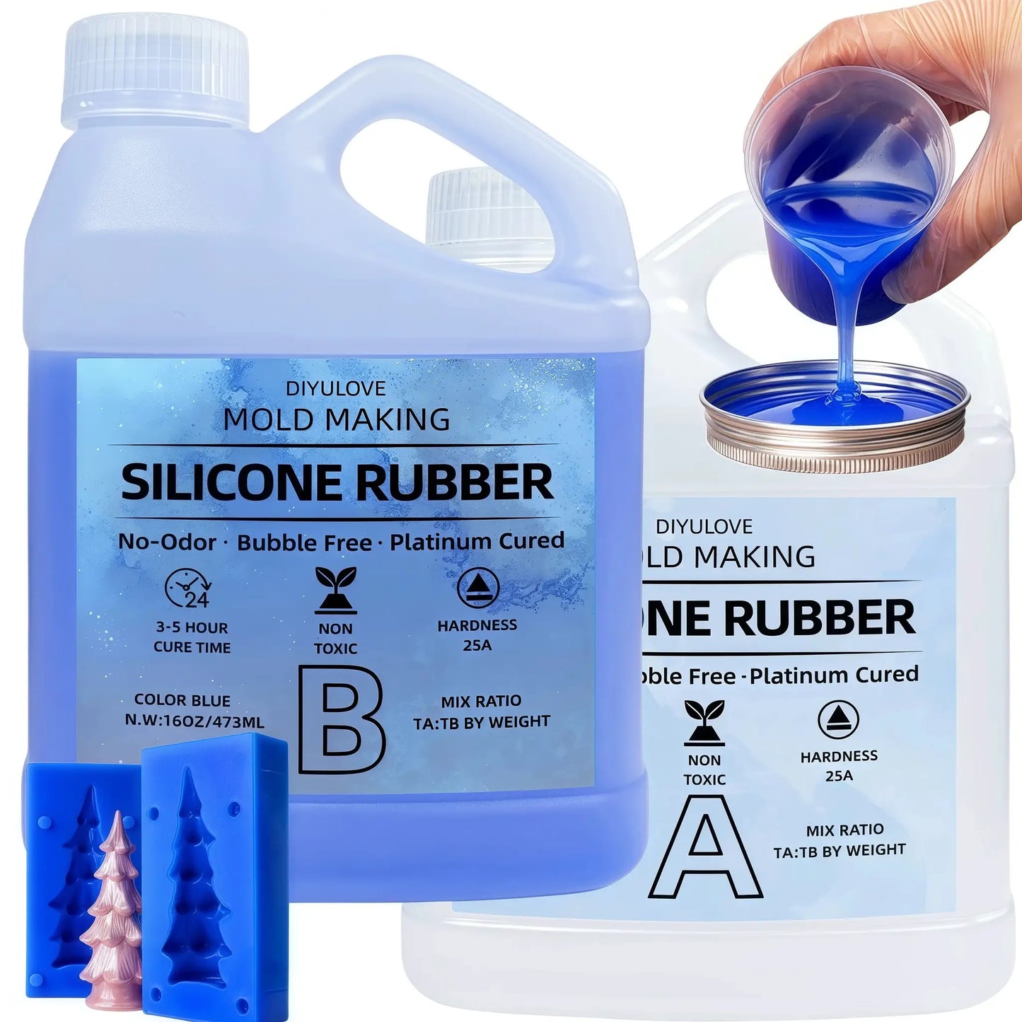 Silicone Rubber | 32oz High Performance | Non Toxic 1:1 Mix | For Mold Making