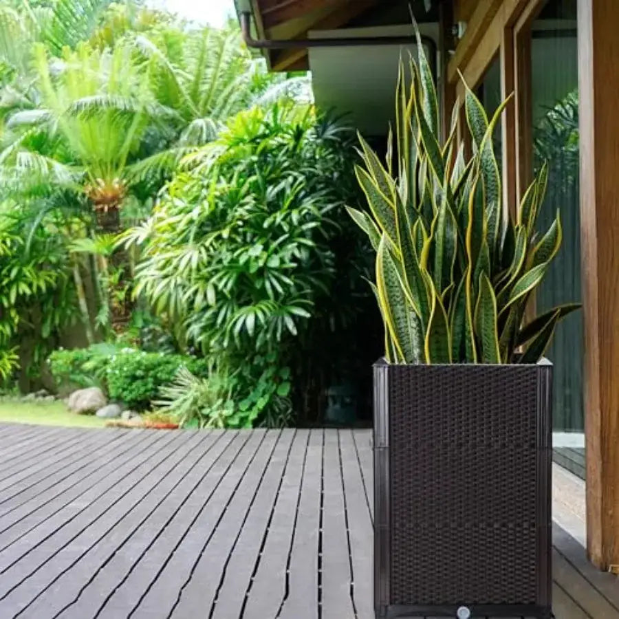 Raised Patio Planter Box - Elevated Planter with Drainage Plug Raised Garden Beds for Growing Flowers Herbs Vegetables - Outdoo from PriceLows™