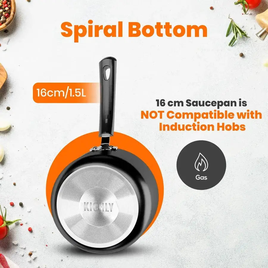 8 Pieces Pots and Pans Set, Non Stick Kitchen Cookware Set, Induction Frying Pans 20cm, 28cm, Saucepan with Lids 20cm, 18cm, Non from PriceLows™