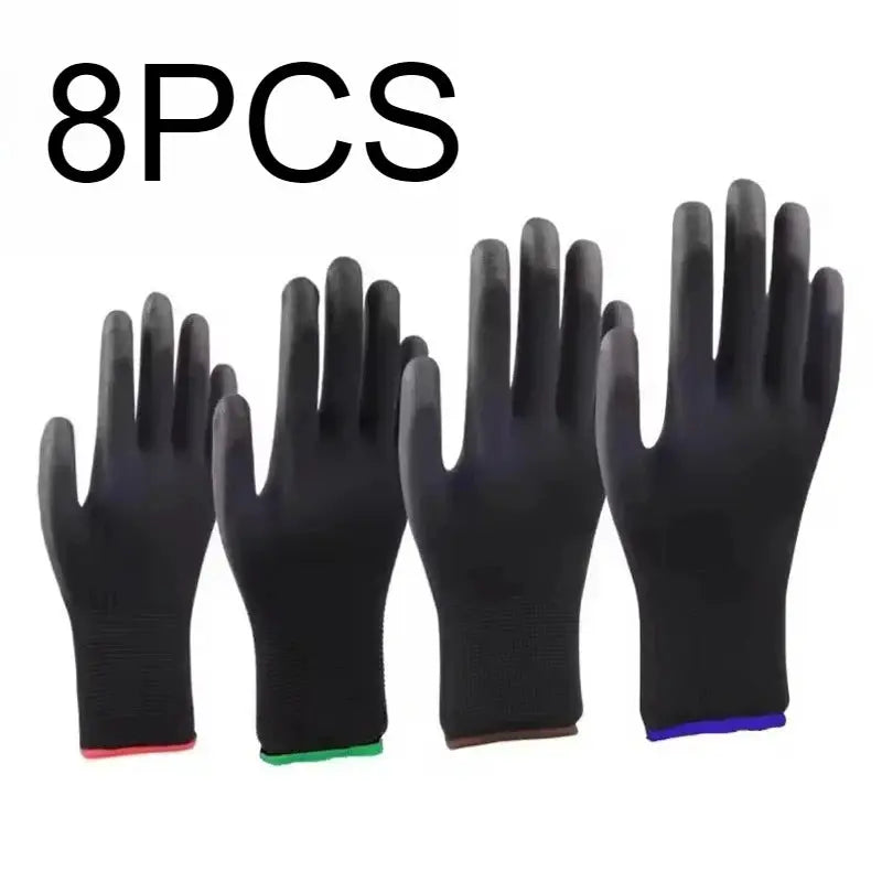 8/16/24PCS PU Coating Gloves Anti-Slip Wear-Resistant Nylon PU Gloves Durable Gardening Machinery Automotive Repair Tools from PriceLows™
