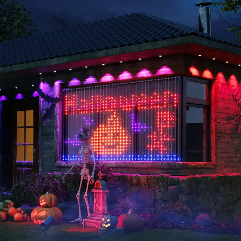 Christmas Light Smart LED Curtain Lights App Control Music Sync DIY Pattern IP67 Waterproof for Indoor Outdoor Party Decor from PriceLows™