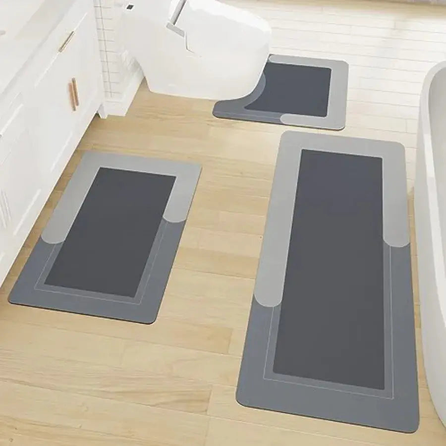 Bathroom Rugs Set 3 Pcs Bath Mat with Toilet Mats U-Shaped Non-Slip Water Absorbent Rubber Bathroom Mats for Tub Shower and Bat from PriceLows™