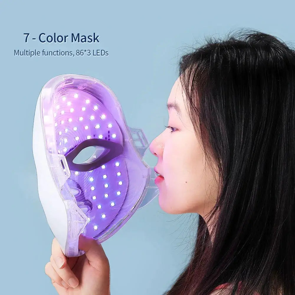 7 Colors Led Facial Mask With Neck Red Light Therapy Mask For Skin Tightening Lifting Anti-aging Bio-Light Beauty Whitening Home from PriceLows™