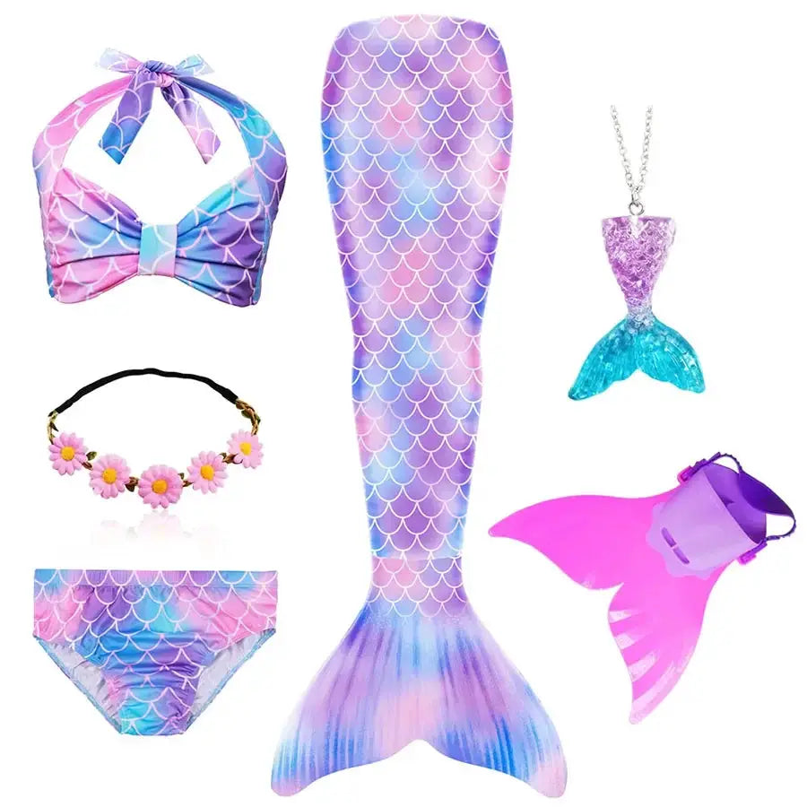 Girls Swimming Mermaid Tail Mermaid Costume Dress Cosplay Christmas Birthday Gift Swimsuit Can Add Monofin Fin Halloween Costume from PriceLows™