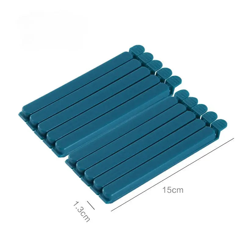 Bag Clips | ABS Plastic | 15.5x1.5 cm | Dark Blue, Red, Cyan