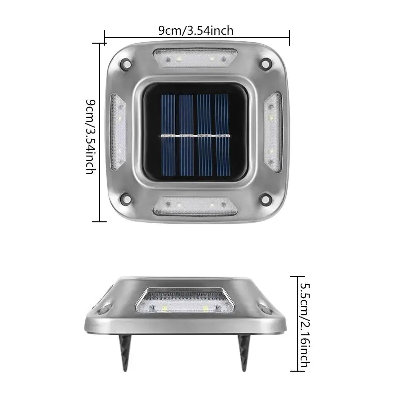 4PCS Solar Dock Lights 8LEDs Deck Driveway Light Outdoor Waterproof Wireless for Path Warning Garden Walkway Sidewalk Steps Deco from PriceLows™