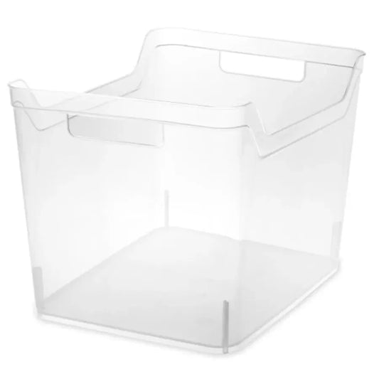 Wide Shelf Bin Set Clear Plastic Open Storage Containers for Home, Office Kitchen Organization Multi-purpose Stackable Organize from PriceLows™