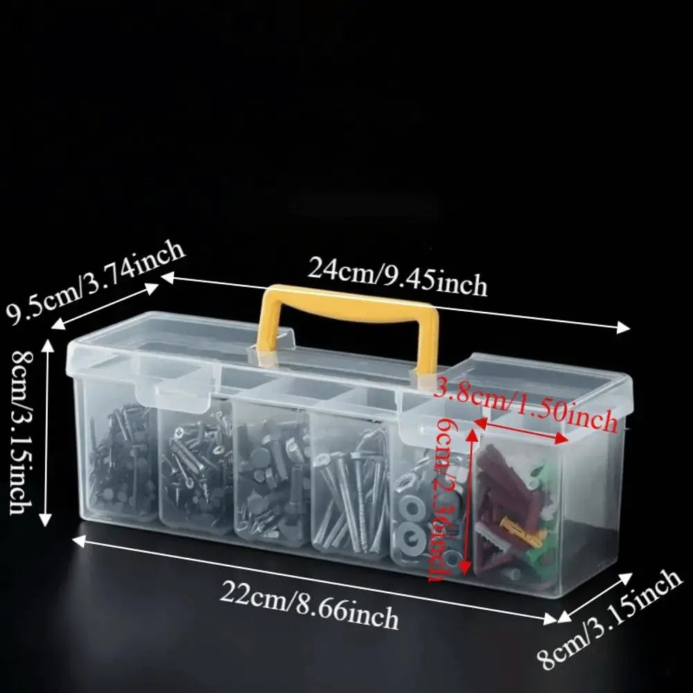 7pcs Multi-Compartment Tool Parts Storage Box Set Wear Resistant 6 Small Boxes 1 Large Box Transparent Portable Tool Organizer from PriceLows™