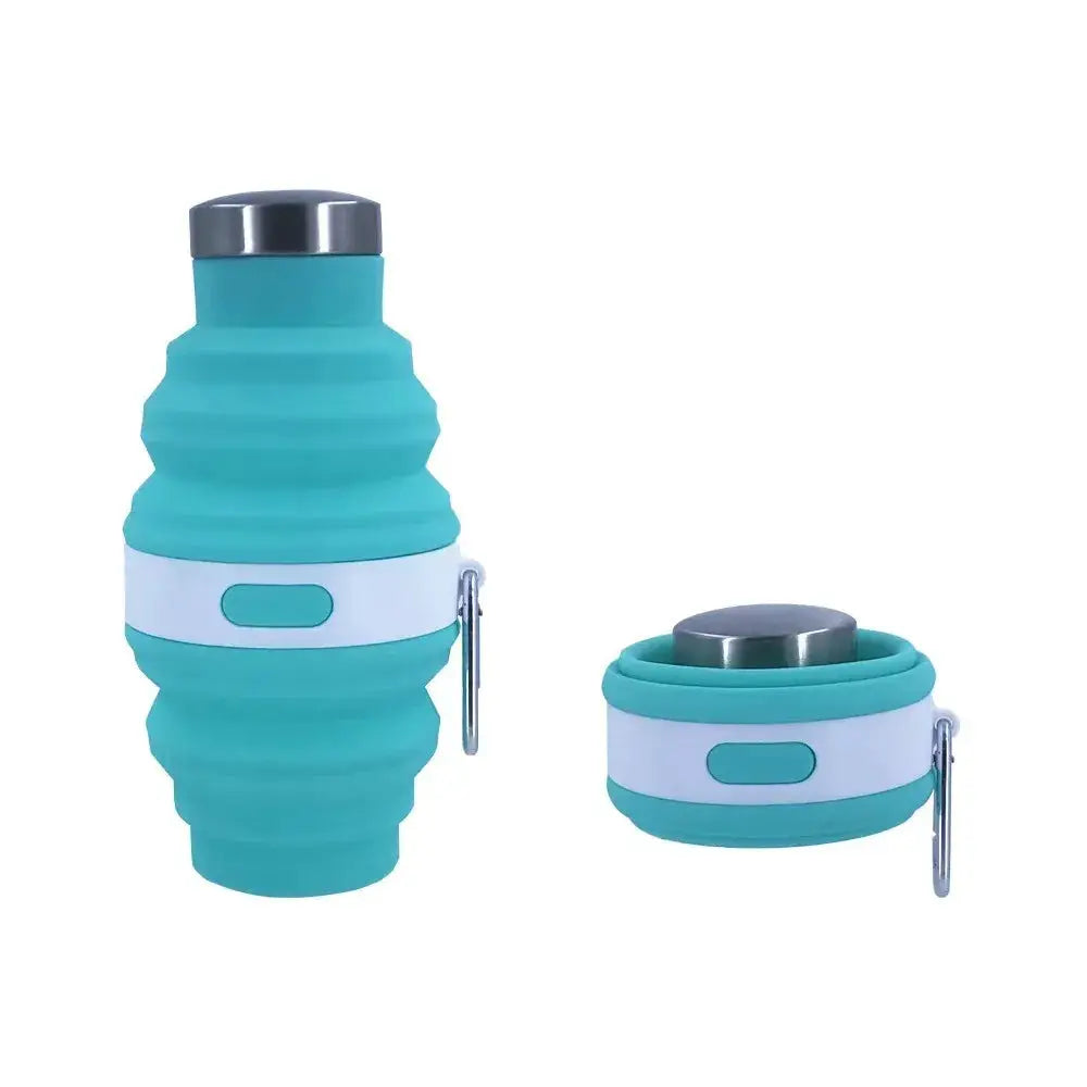 475ml Collapsible Water Bottles Silicone Retractable Hiking Cups with Carabiner Portable Folding Drink Cups for Outdoor from PriceLows™
