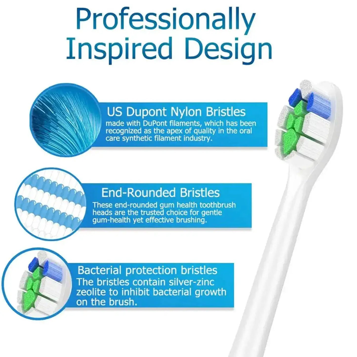 4/8/12/16 Pcs Replacement Toothbrush Heads Compatible with Philips Sonicare Electric Toothbrush Refills for 1100 2100 4100 5100 from PriceLows™