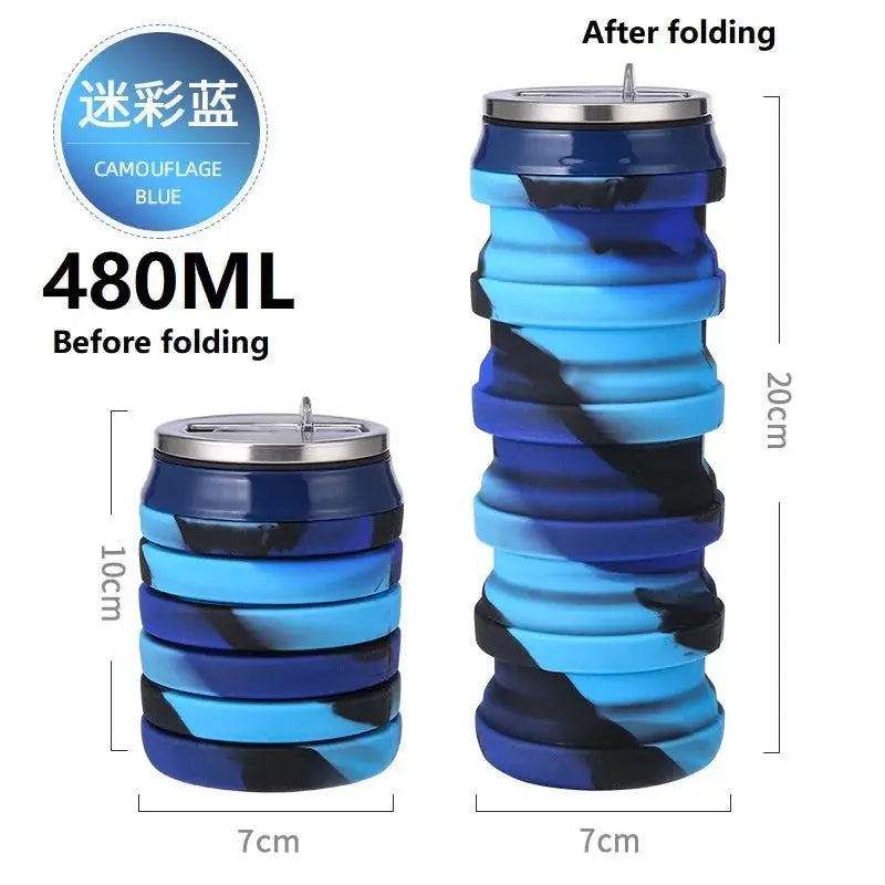 480ML Retractable Silicone Water Bottle Collapsible Cup Outdoor Travel Sport Drink Bottle YDSH03 from PriceLows™