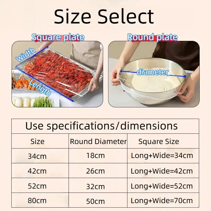 Reusable Food Wrap Covers | Diameter 34-80 cm | Material PE | Sizes 34-80 cm