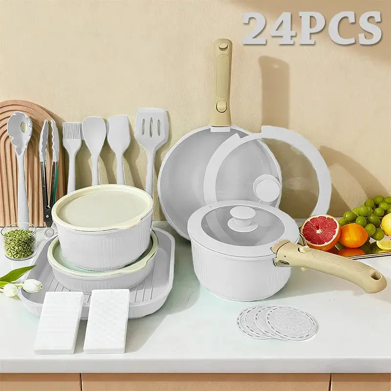 Pots and Pans Set, Nonstick Cookware Set Detachable Handle, Induction Kitchen Cookware Sets , RV Cookware Set, Oven Safe from PriceLows™