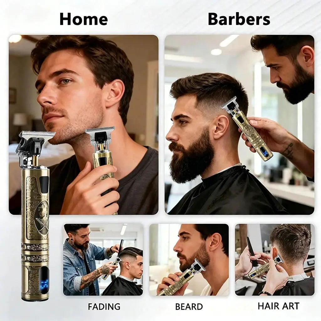 Hair Clipper | LCD Display | USB Rechargeable | 4 Guide Combs Included