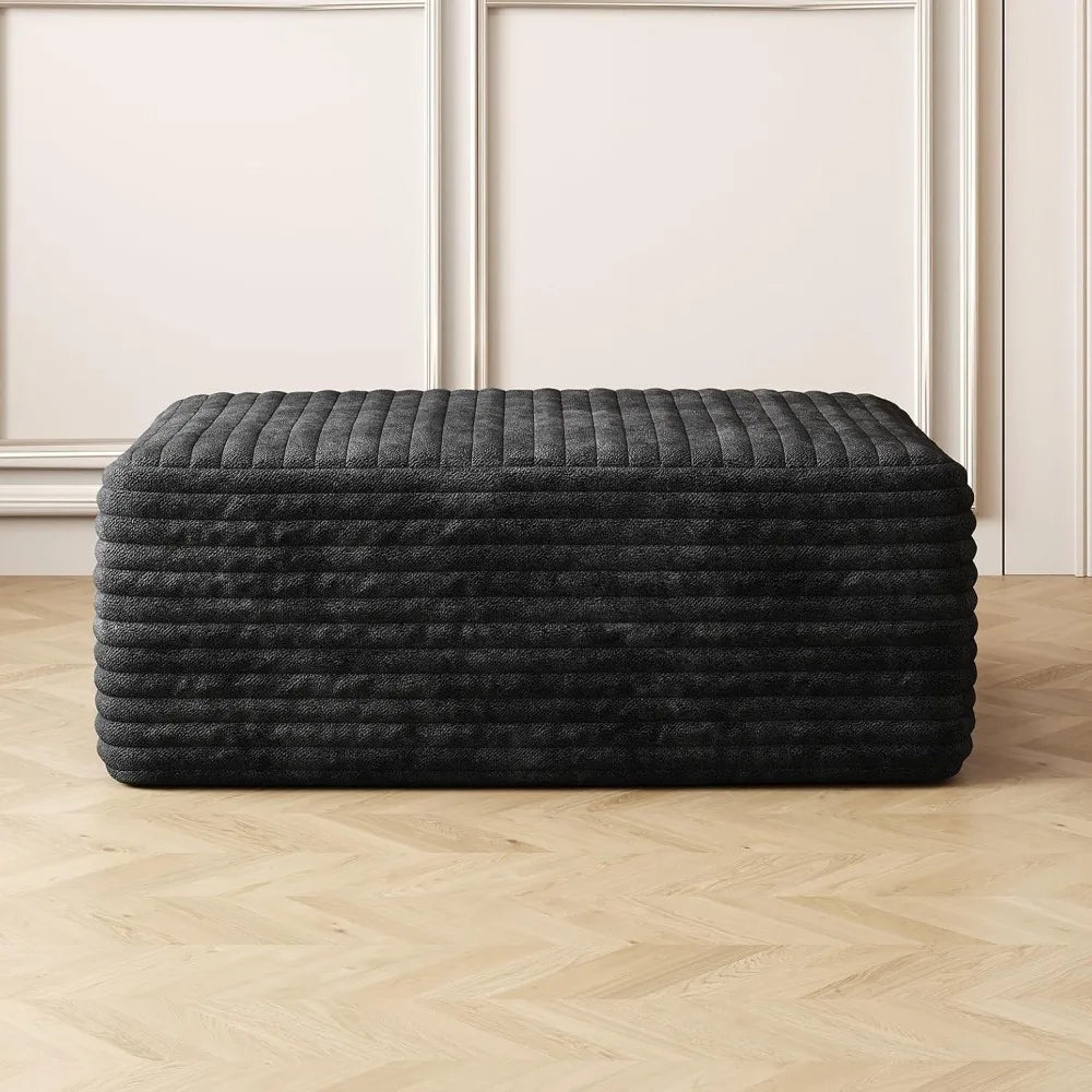 Ottoman | 37.4-Inch Plush Corduroy | Compressed Memory Foam