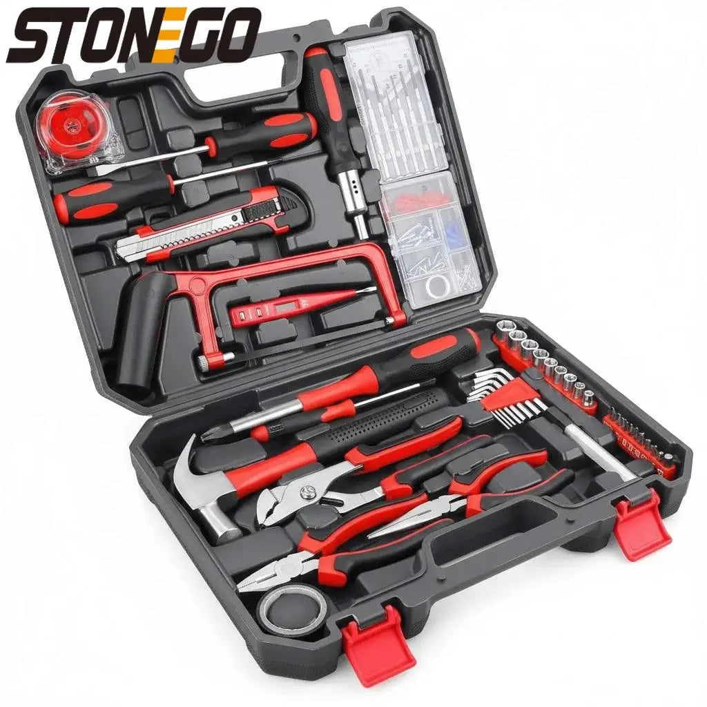 19pcs 43pcs 108pcs DIY Hand Tool Kit Set with Saw Screwdriver Hammer Tape Wrench Pliers for Home Improvement and Repair from PriceLows™